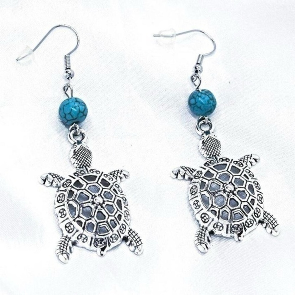 Turtle Drop Earrings